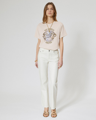T-shirt with beige screen print