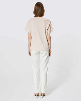 T-shirt with beige screen print