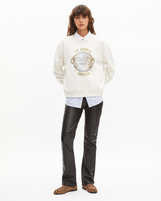 Sweatshirt with beige screen print