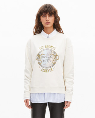 Sweatshirt with beige screen print