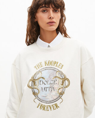 Sweatshirt with beige screen print