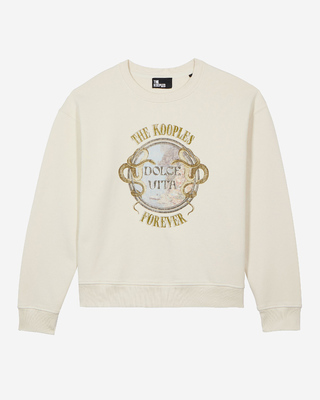 Sweatshirt with beige screen print