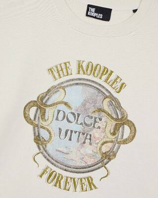 Sweatshirt with beige screen print
