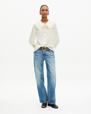 Unbleached silk shirt
