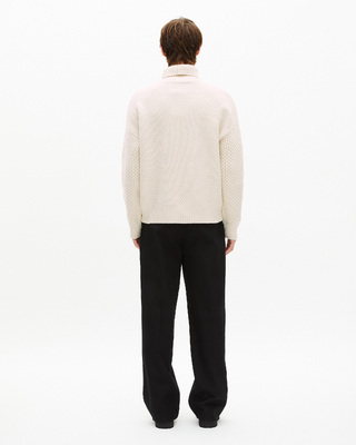 Beige wool cable sweater