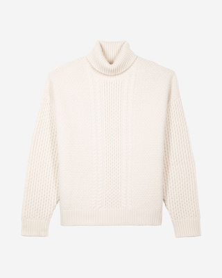 Beige wool cable sweater