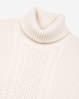 Beige wool cable sweater
