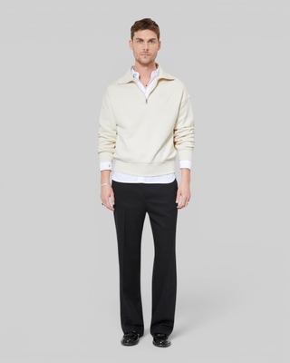 Beige trucker-neck sweatshirt