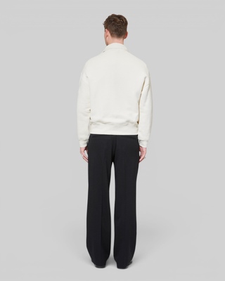 Beige trucker-neck sweatshirt
