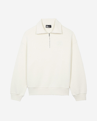 Beige trucker-neck sweatshirt