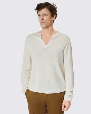 Beige tunic-neck sweater