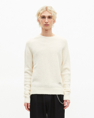 Beige wool crew neck sweater