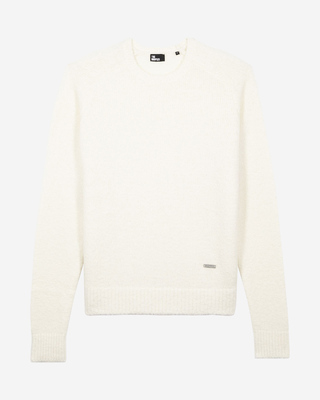 Beige wool crew neck sweater