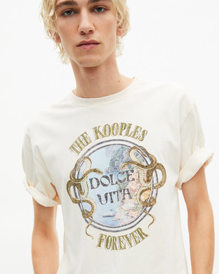 T-shirt with beige Dolce Vita screen print