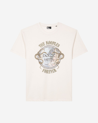T-shirt with beige Dolce Vita screen print