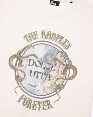 T-shirt with beige Dolce Vita screen print