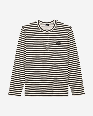 Beige striped long-sleeved T-shirt