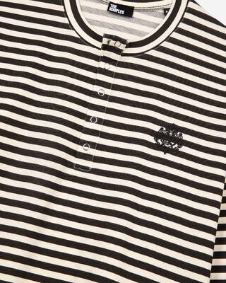 Beige striped long-sleeved T-shirt