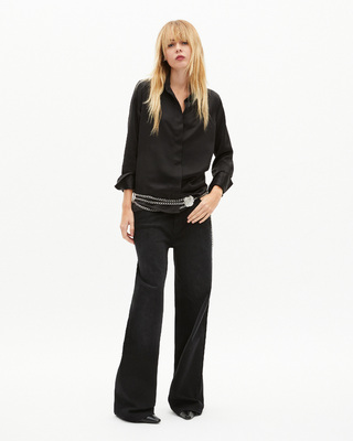 Black satin shirt