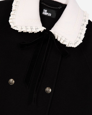 Double-faced coat in black wool blend