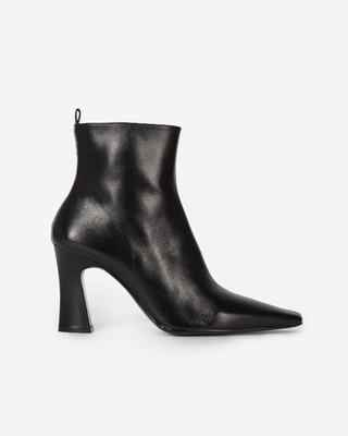 Black leather ankle boots