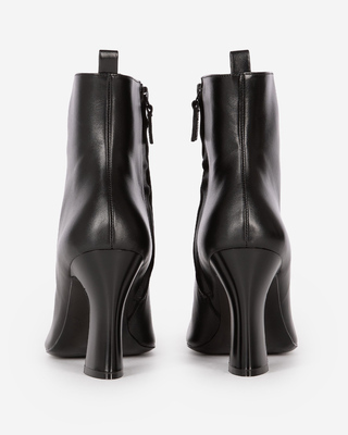 Black leather ankle boots