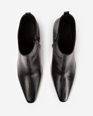Black leather ankle boots