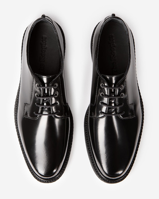 Black leather Derbies with eyelets