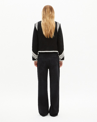 Black cotton embroidered jacket