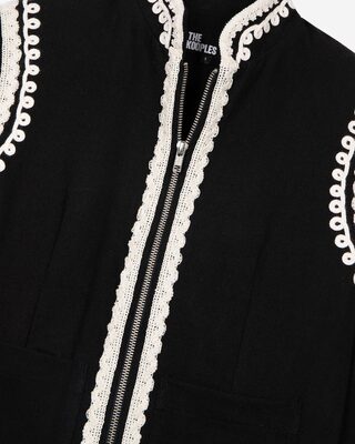 Black cotton embroidered jacket