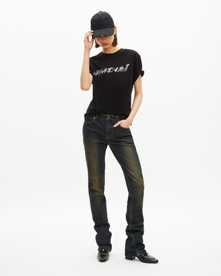 Black embroidered cap