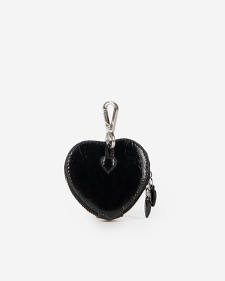 Black leather purse/bag charm