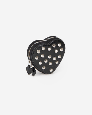 Black leather purse/bag charm