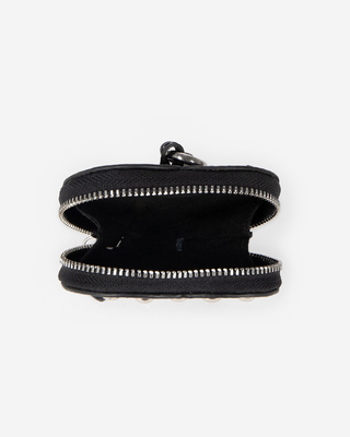 Black leather purse/bag charm