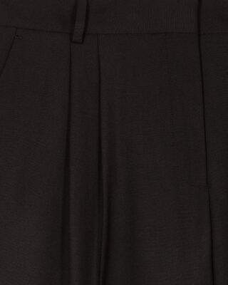 Black wool wide-leg pants