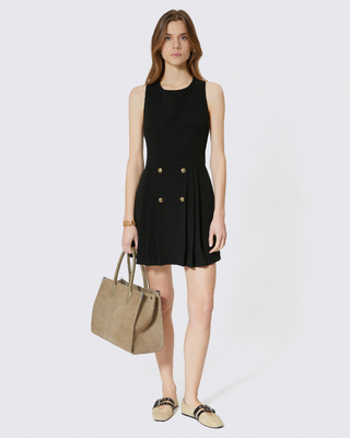 Short black cross-back dress