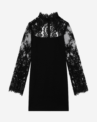 Short dress with black lace