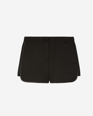 Black wool shorts