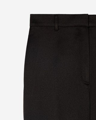 Black satin wide-leg pants