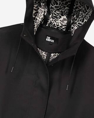 Long black hooded parka