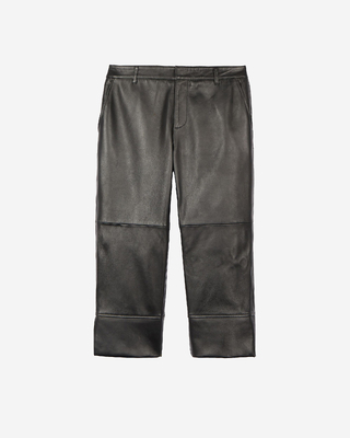 Black leather capri pants