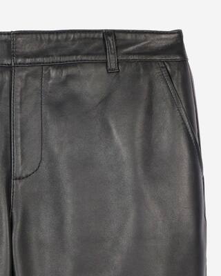 Black leather capri pants