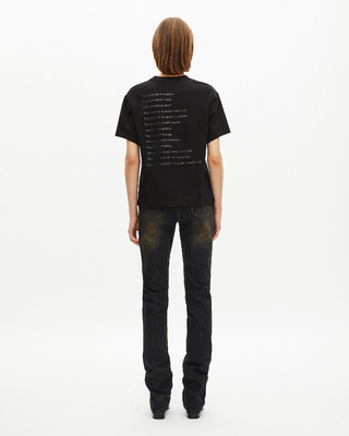 'What Is' T-shirt in black metallic finish