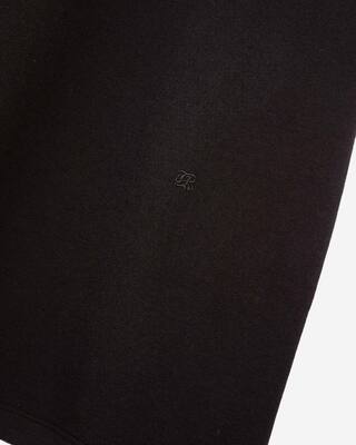 Straight black cotton-blend T-shirt