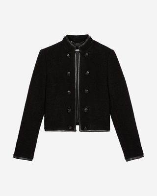 Officer-style jacket in black wool