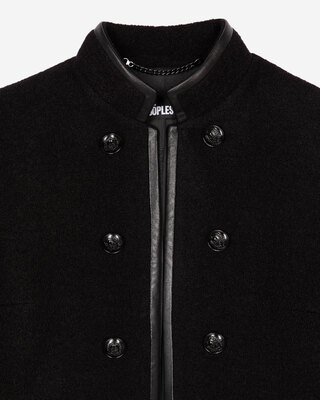 Officer-style jacket in black wool