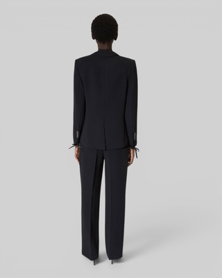 Suit jacket with black lace band