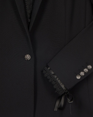Suit jacket with black lace band