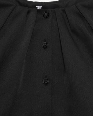 Short cape-effect jacket in black satin