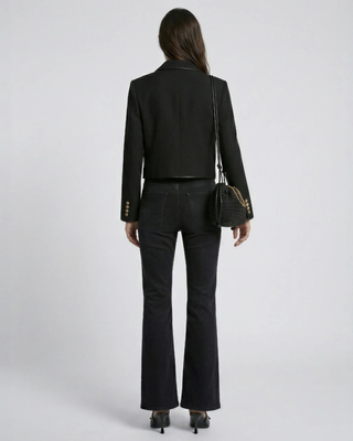 Short black wool-blend jacket